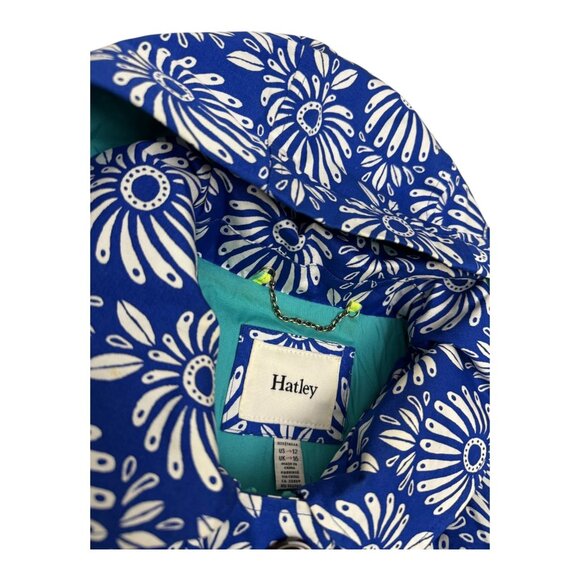 HATLEY Floral Blue Designer Hooded Casual Jacket Coat Womens 12 - Picture 5 of 7